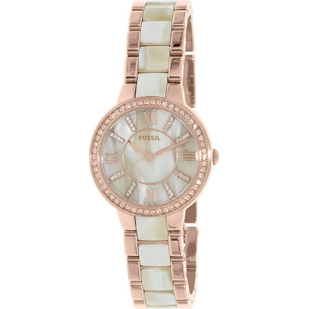 Fossil Set Wrist Watch - Fossil Women's Virginia ES3716 Rose Gold Stainless-Steel Plated Japanese Quartz Fashion Watch
