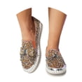 thumbnail image 3 of AUDeals Women’s Platform Rhinestone Glitter Slip On Sneakers Cute Bowknot Flat Walking Loafers Canvas Dress Shoes (Orange, 8.5), 3 of 8