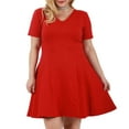 thumbnail image 6 of InstantFigure Curvy Plus Size Short V-neck Panel dress 16808MC, 6 of 9