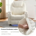 thumbnail image 3 of Power Recliner Chair with Heat and Massage, PU Leather Home Theater Seating with LED Lights/Cup Holders/Side Pocket/USB Port, Reclining Sofa Chair for Living Room, 3 of 8