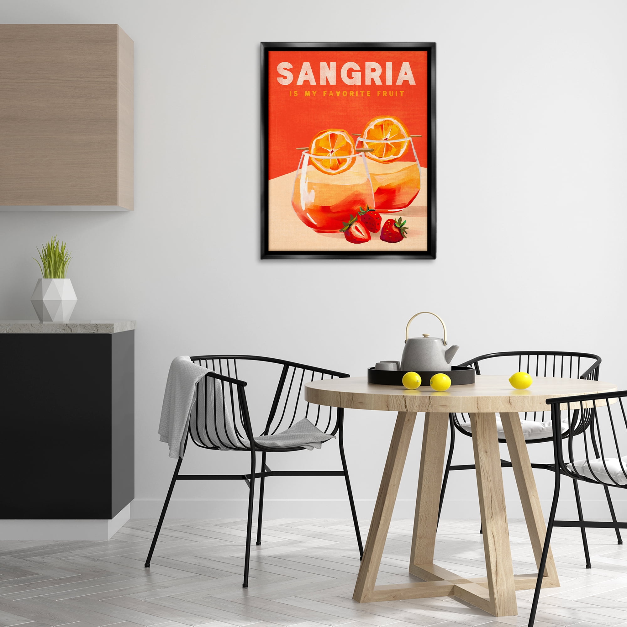 Stupell Industries Sangria Favorite Fruit Food & Beverage Painting Black Floater Framed Canvas Art Print Wall Art, 25 x 31