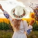 thumbnail image 5 of Sombrero de paja para mujer, de 56 a 58 cm de circunferencia, para playa, verano, para el sol, con borlas, 5 of 5
