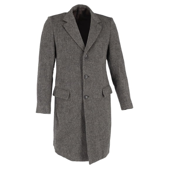 Pre-Owned Jil Sander Long Coat in Grey Wool