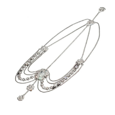 

Tassel for Head Chain for Rhinestone for Head Clip Multi-layer Drop Pendant Wedding Headpiece Retro Forehead Hair Jewelr