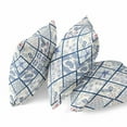 thumbnail image 2 of 20â€ White Navy Patch Suede Throw Pillow, 2 of 3