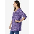 thumbnail image 3 of Woman Within Plus Size 7-Day Three-Quarter Sleeve Pintucked Henley Tunic, 3 of 5