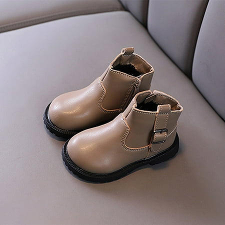 

TOWED22 Toddler Snow Boots Baby Girl Booties Non Slip Faux Infant Ankle Snow Boots Newborn Toddler First Walker Winter Crib Shoes 3-18 Months A