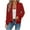 Red, variant on Hoodless Casual Jacket for Women Winter Fashion Casual Spot Printed Pocket Zipper Long Sleeve Casual Jacket