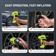 AstroAI Cordless Tire Inflator 160PSI, Portable Air Compressor Dual Power with 12000mAh Rechargeable Battery 12V DC Adapter, Tire Pump Air Pump for Car Tires Auto Shutoff, Digital Pressure Gauge, LED