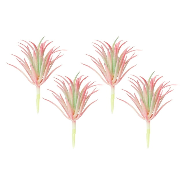 Plantas suculentas artificiales Uxcell, pequeñas plantas falsas, suculentas falsas, planta sin maceta, paquete de 4 en color rosa