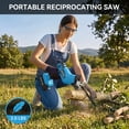 thumbnail image 5 of HOTREE Cordless Reciprocating Saw with LED Light, Variable Speed, 2 x 2.0Ah Batteries, Blades Kit for Wood, Metal, PVC Cutting, 5 of 8