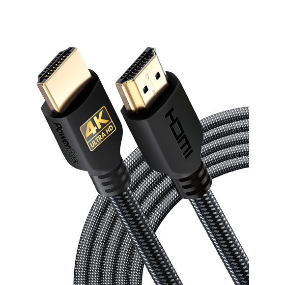 Cable HDMI 4K PowerBear de 4,5 m (2 unidades) con recubrimiento trenzado de nailon