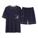 thumbnail image 1 of Pijamas de hombre de talla grande 5XL, de 200 kg de grasa, de manga corta, pantalones cortos, de verano, con cuello redondo, ropa informal para el hogar para papá, 1 of 1