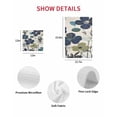 thumbnail image 6 of Navy Blue Green Floral Hand Towels Set, Waffle Weave Kitchen Towels 2 Pieces, Vintage Botanical Leaves Microfiber Hair Face Bath Tea Towel Absorbent Quick Drying Cleaning Dish Cloths, 15.7"x23.6", 6 of 7