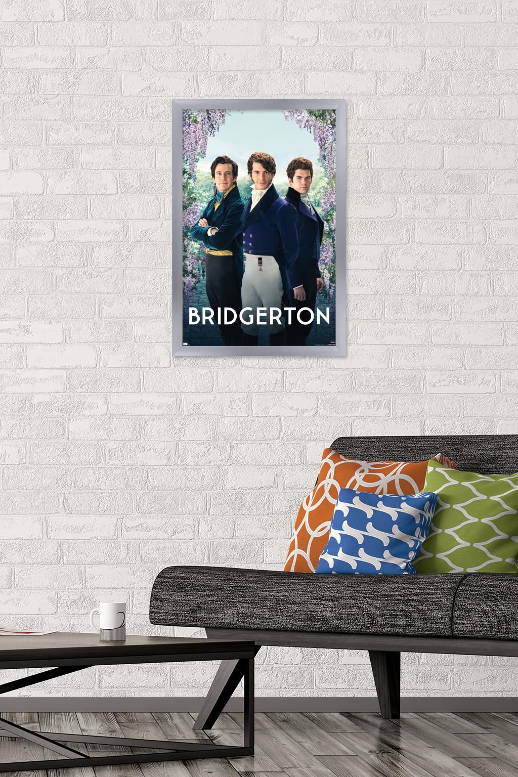 Netflix Bridgerton - Gentlemen Wall Poster, 14.725" x 22.375", Framed