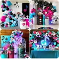 thumbnail image 4 of AOWEE Girl Birthday Music Party Supplies, TikTok Balloon Garland Party Decoration with Hot Pink Blue Black White Balloon, Note Foil Balloons for Musical Short Video Party, 4 of 7