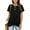 Black, variant on Women's Twist Front Tunic Top Casual Short Sleeve Round Neck Shirt with Loose Fit for Everyday Comfort and Relaxed Style, S