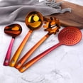 thumbnail image 2 of Stainless Steel Kitchen Utensil Set -8 Cooking Utensils, Colorful Titanium Plated Set Kitchen Tools Gadgets Cake Shovels/Plain Spatula, Potato Masher, Spoon, Slotted Spoon-Red, 2 of 8