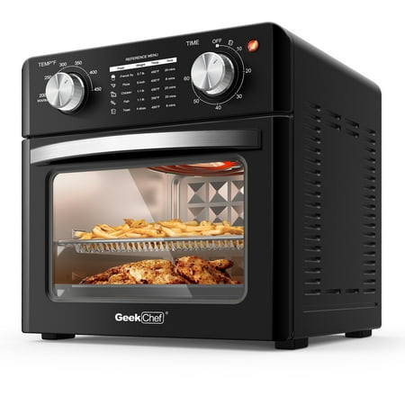 

UWR-Nite Air Fryer 10QT Countertop Toaster Oven 4 Slice Toaster Air Fryer Oven Warm Broil Toast Bake Air Fry Oil-Free Black Stainless Steel Perfect for Countertop