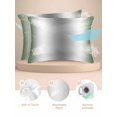 thumbnail image 2 of Sage Green Grey Pillow Cases Queen Size Set of 2, Smooth Satin Pillowcase for Hair and Skin, Gray Farmhouse Modern Rustic Decorative Cooling Bed Pillow Covers with Zipper, 20x30 Inches, 2 of 5