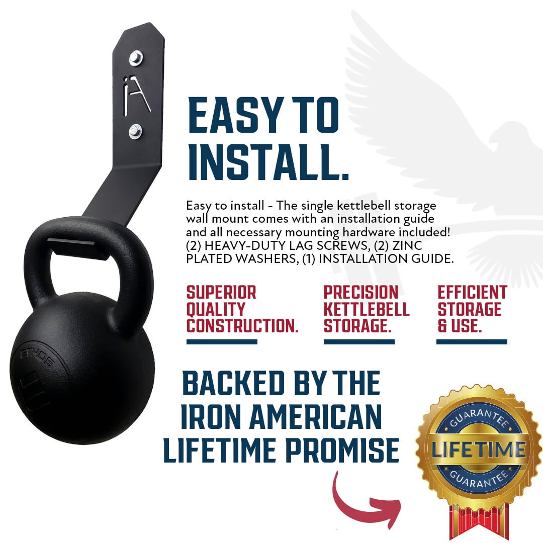 IRON AMERICAN Kettlebell Gym Storage Wall Hook