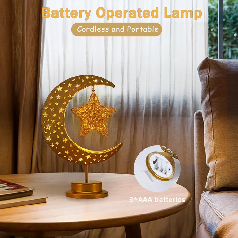 Tujoe 3 Pcs Ramadan Decorations for Home Rustic Moon Lamp Ramadan Star Tujoe 3 Pcs Ramadan Decorations for Home Rustic Moon Lamp Ramadan Star