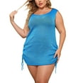 thumbnail image 1 of FhsagQ Robe de Plage Ajustable pour Femmes, Bikini, Grande Taille, Dos Nu, Crochet, 2 Pcs, Taille Haute, Bleu, TG, 1 of 9