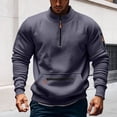 thumbnail image 2 of Blekii Men's Athletic Half Zip Sweatshirt, Sporty Long Sleeve Pullover Top, Breathable Performance Fabric, Casual Training Or Lounge Wear, Modern Fit for Gym Or Street, Versatile, 2 of 5