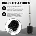 thumbnail image 4 of Toilet Brush with Lid - Sleek Toilet Bowl Brush and Holder - Toilet Scrubber Brush Set with Heavy-Weight Base - Lidded Toilet Bowl Cleaner Brush and Holder - Chrome, 4 of 4