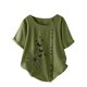 thumbnail image 2 of Pntutb Mujer Verano Casual O-Cuello Manga Corta Flor Estampado Camisa Suelta Blusa tops Pntutb Pntutb-6430, 2 of 7