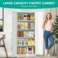 thumbnail image 2 of SISESOL Metal Storage Cabinet with 2 Doors and 5 Shelves,61 inch White Pantry Storage Cabinet,Large Farmhouse Pantry Cupboard for Home,Kitchen,Dining/Living Room, 2 of 14