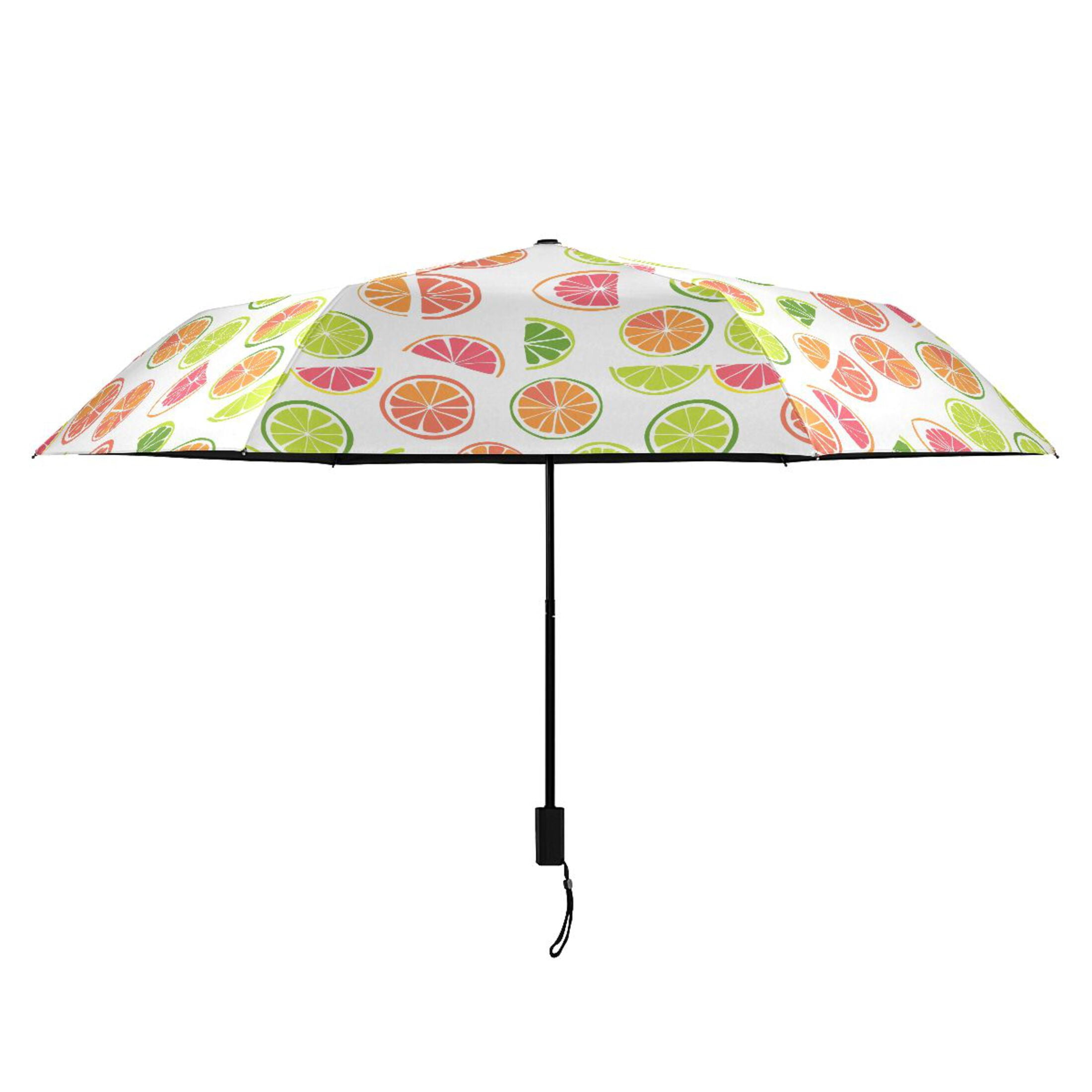Colorful Lemon Slice Compact Sun Umbrella Windproof Travel Umbrellas for Rain Strong Portable UV Protection