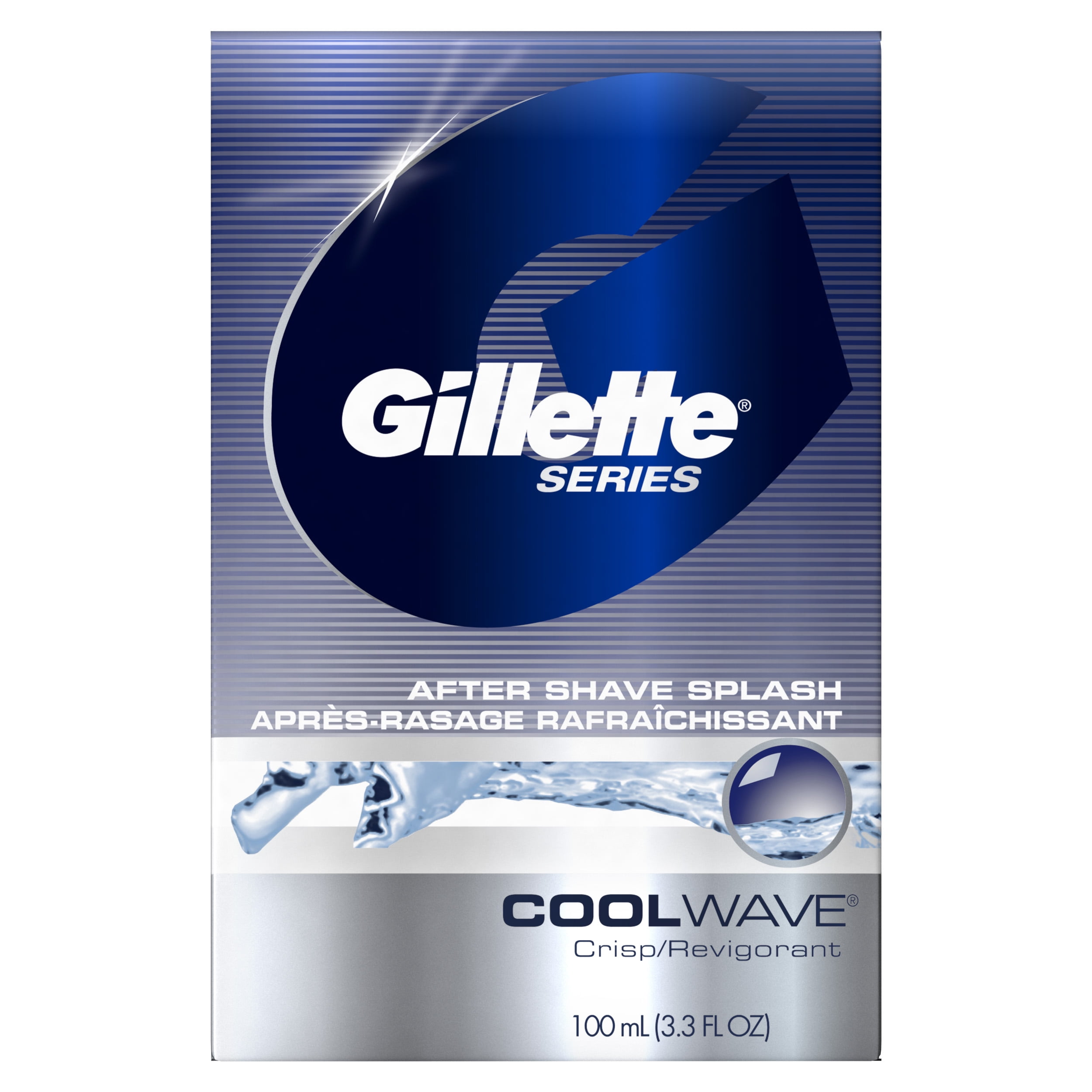 Gillette Series Cool Wave Mens Aftershave Splash, 3.3 Fl Oz
