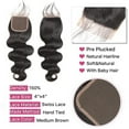thumbnail image 3 of Bundles with Closure 12-30Inch Body Wave Brazilian Virgin Hair Weave 3 Bundles with 4x4 Lace Closure, 3 of 6
