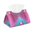 thumbnail image 2 of Lsque Pink Shark Pool Fantasy Printed Long Tissue Box Cover Holder, Facial Paper Organizer Dispenser,Triangle with Bottom Belt, PVC Leather Decorative Organizer, 2 of 9