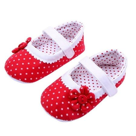 

Flower Soft Crib Leather Baby Sole Shoes Shoes Girls Toddler RD/12cm Baby Shoes Red 12