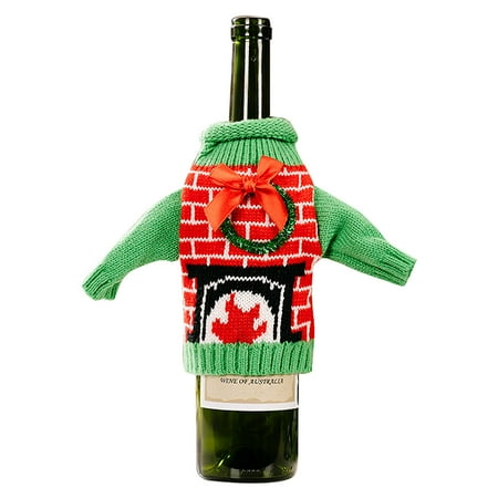 

Yotyukeb Wine Bottle Gift Holiday Christmas Bag Cover Red Covers Decoration Bottle Kitchen，Dining & Bar White
