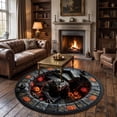 thumbnail image 5 of Black 80cm Round Quilted 3D Optical Illusion Rug Soft Floor Mat For Halloween Living Room Entryway Household Decor, 5 of 5