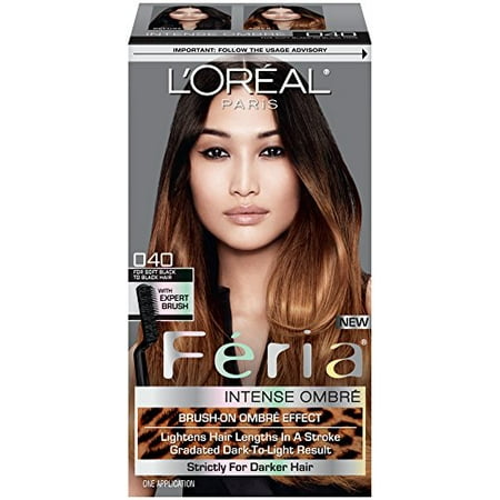 Feria Brush On Intense Ombre Effect Hair Color 040 For Soft Black