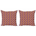 thumbnail image 1 of Ambesonne Tropical Throw Pillow Cover 2 Pack, Exotic Botanical Aloha Art, 16", Dark Lavender Marigold, 1 of 2