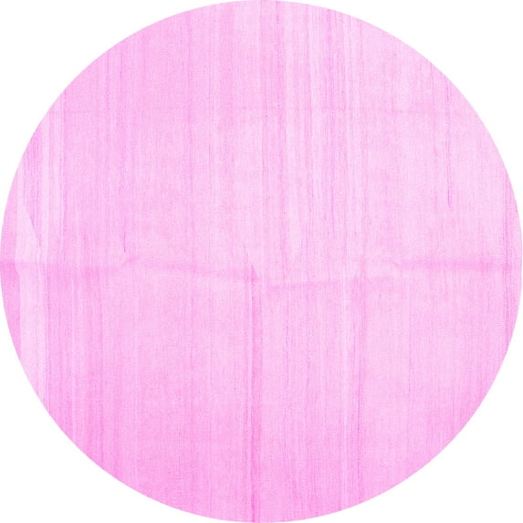 Ahgly Company Indoor Round Solid Pink Modern Area Rugs, 3' Round