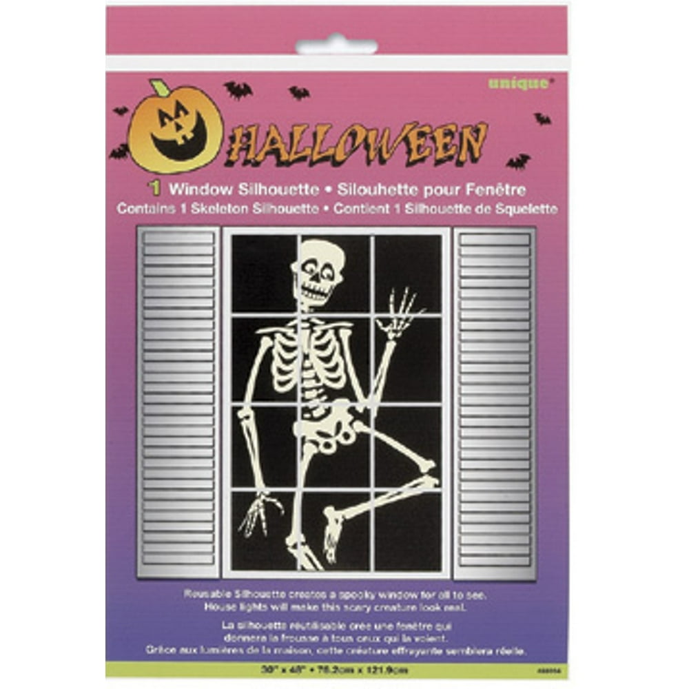 Window Silhouette Skeleton Halloween Decoration