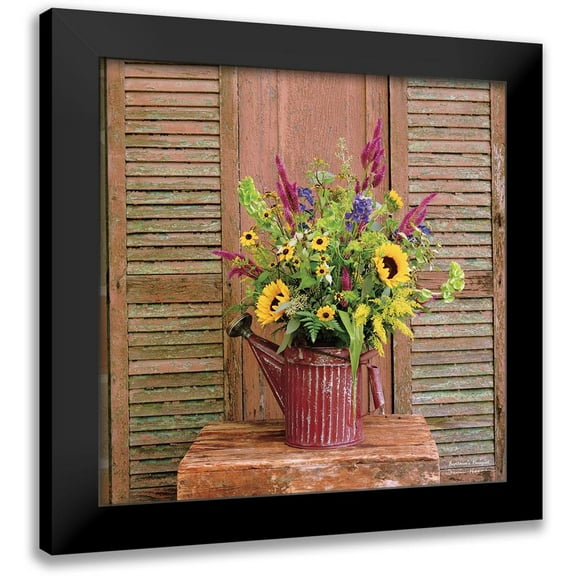 Hoover, Irvin 12x12 Black Modern Framed Museum Art Print Titled - Gardeners Bouquet