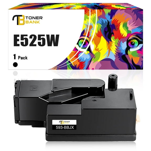 E525W Toner Cartridge Black | Compatible for Dell E525W E525 525w for Dell 593-BBJU 593-BBJV 593-BBJW 593-BBJX High Yield Printer Ink