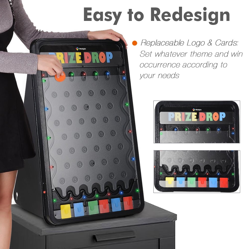 WinSpin 30x19" Medium Prize Drop w/ LED Light 10 Pucks Board Game Carnival Party