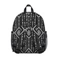 thumbnail image 3 of Geometric Diamond Black Pattern Backpack for School, Cute School Bag with Adjustable Shoulder Straps and Padded Back, 13.8"x11.4"x6", 3 of 5