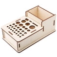 thumbnail image 1 of Delaman Support à Outils Multi-Trous DIY Rangement Outils Support en Bois Tige en Cuir Boîte de Rangement, 1 of 8