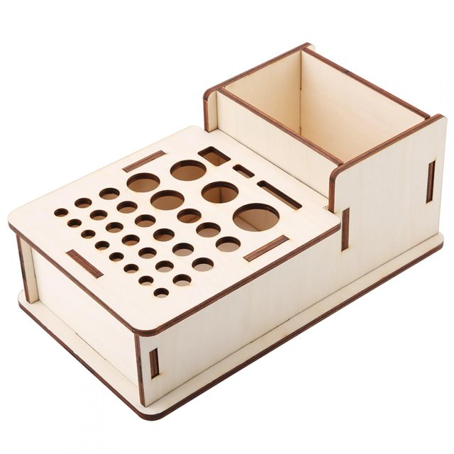 Delaman Support à Outils Multi-Trous DIY Rangement Outils Support en Bois Tige en Cuir Boîte de Rangement