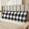 thumbnail image 5 of Naloa Black White Plaid Super Soft 20x60 Body Pillow Case,Long Side Hidden Zipper（PILLOWS ARE NOT INCLUDED）, 5 of 6