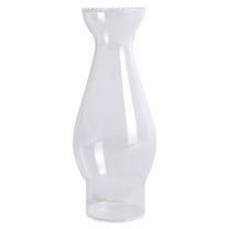 Clear Glass Lamp Chimney, Replacement Hurricane Globe Measures 2 Inch Diameter Base x 6 3/4 Inches High for Oil or Kerosene Lanterns, Crimp Top